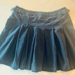 J. Crew playful Navy Blue Pleated corduroy Mini with Kilt details